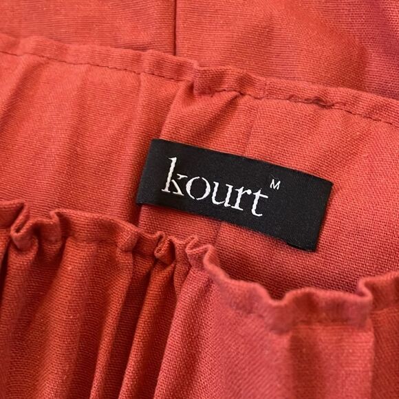 NWT KOURT Chrishell Linen-Blend Set M in Burnt Orange - Picture 7 of 9